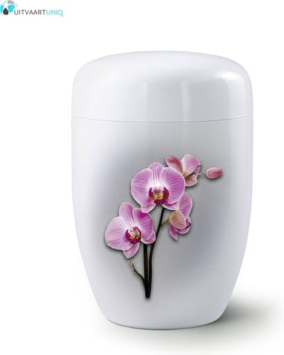 Urn Orchidee wit - staal