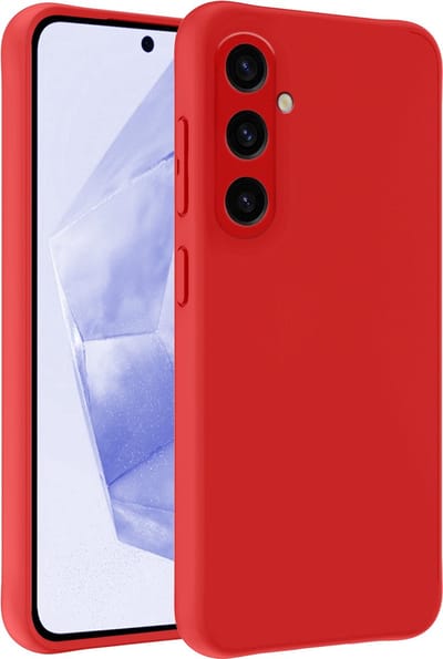 Hoesje - Geschikt voor Samsung Galaxy A35 - Sterk & Shockproof - Siliconen Case - Hoes Cover - Telefoonhoes - Rood