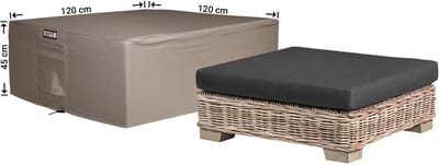 Raffles Covers Hocker hoes - 120 x 120 H: 45 cm - RFS120120 - Waterdicht - Ademend - UV-bestendig - Elastisch rijgkoord - Beschermhoes tuinmeubelen