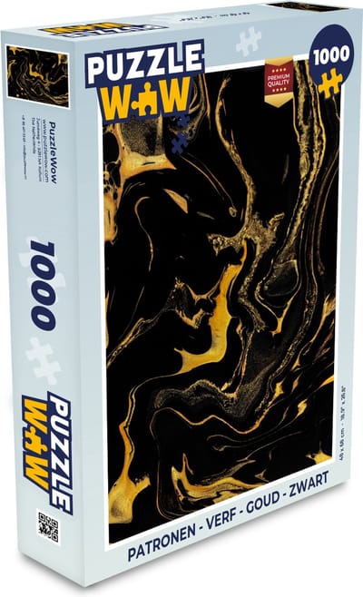 Puzzel Patronen - Verf - Goud - Zwart - Legpuzzel - Puzzel 1000 stukjes volwassenen