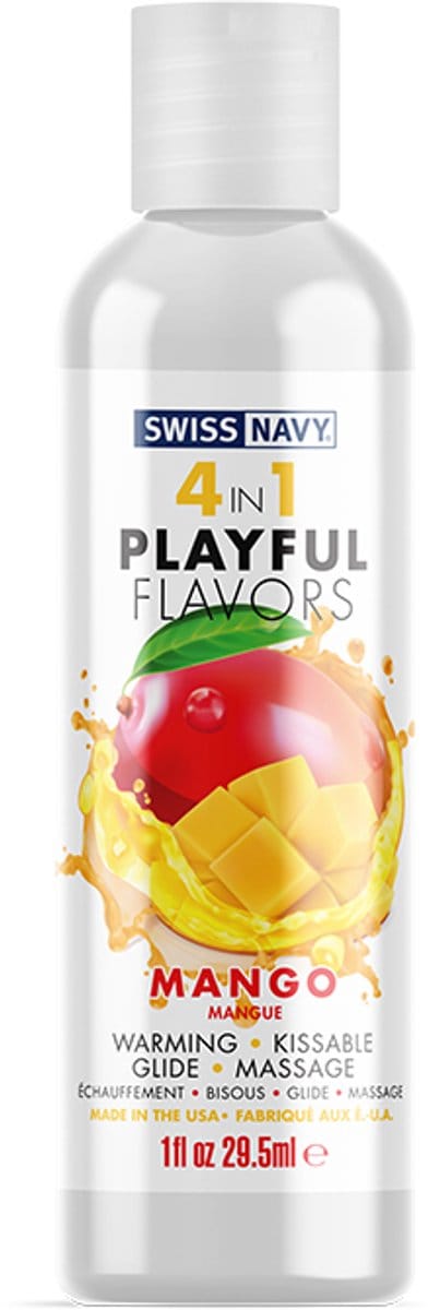 Swiss Navy - 4 in 1 Playful Flavors - Likbaar en Verwarmend Glijmiddel en Massage - Mango