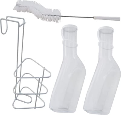 Complete Urinaalset Voor Mannen - 2 x Urinefles / 1 Urinaalhouder / 1 Urinaalborstel