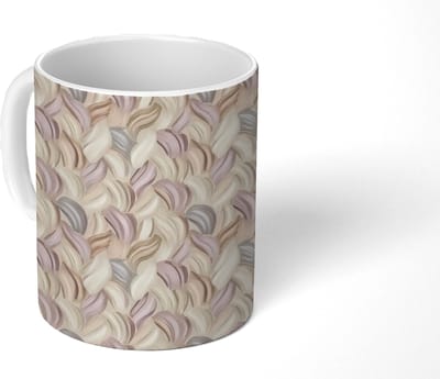 Mok - Koffiemok - Abstract - Golvend - Pastel - Mokken - 350 ML - Beker - Koffiemokken - Theemok