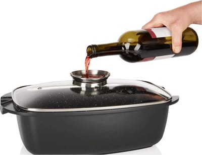 Silvercrest Braadslee 5,7 L - Braadpan - ILAG® Antiaanbaklaag - Alle soorten Warmtebronnen Inductie - Met Uitneembaar Rooster