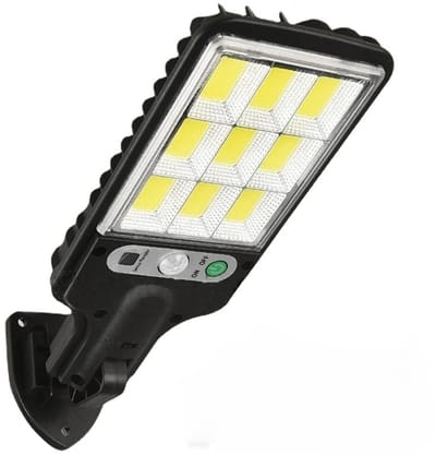 Wandlamp op zonne-energie met sensor – solar tuinverlichting - zonnelamp - Buitenverlichting – Warm licht – 21,5 × 8,5 × 2 cm – Metaal – Zwart