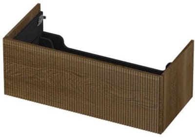 INK - Onderkast 1 Lade Push 2 Open Verticaal Gefreesd Bestaande Uit - 1000x450x376 Mm - Massief Eiken Ash Grey