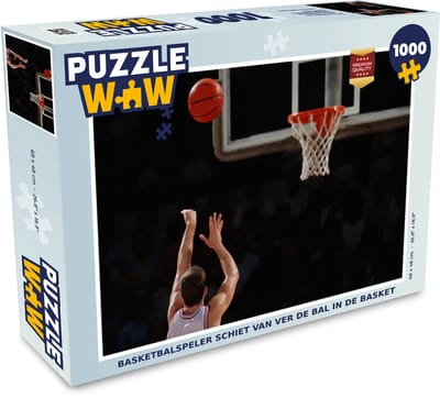 Puzzel Basketbalspeler schiet van ver de bal in de basket - Legpuzzel - Puzzel 1000 stukjes volwassenen