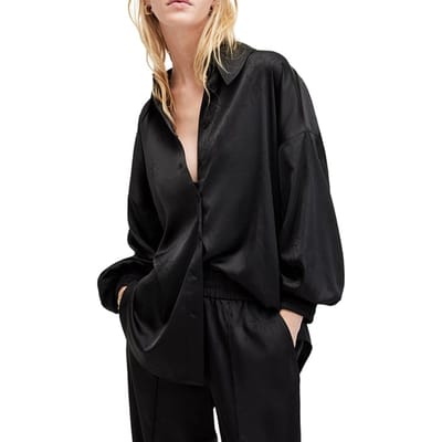 AllSaints Charli Jacq Shirt Black Maat: 4 | Blouses Outlet | Dames | Zwart