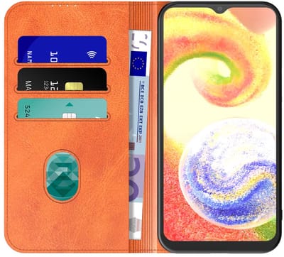 Geschikt voor Samsung Galaxy A04 Telefoonhoesje Bruin Kunstleer Met Magnetische Sluiting - Portemonnee BookCase Met Pasjeshouder - ProtX