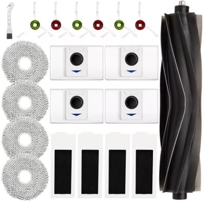 Geschikt voor KOVOS T20 PRO MAX PLUS - Accessoires voor bodemveegrobots - 1 lijmborstel, 4 filters, 6 zijborstels, 4 doekjes, 4 stofzakken, 1 gansborstel
