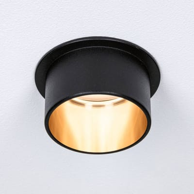 LED-inbouwlamp 3-Step-Dim Gil Coin IP44 rond 68 mm Coin 6W 470lm 230V dimbaar 2700K Zwart mat, Goud