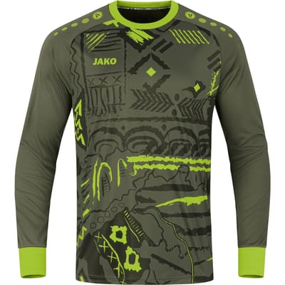 Jako Tropicana Keepershirt Kaki/Fluogroen - Keepershandschoenen - Maat 140