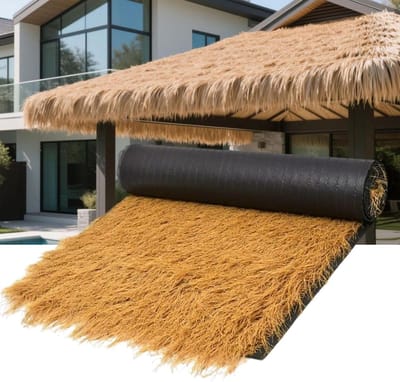 Kunstmatige Riet Rol - Synthetisch Dak - Tuindecoratie - Waterdicht Onderhoudsarm - 1x20m - Strogeel