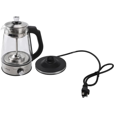 Elektrische Waterkoker 4 Versnellingen Warmhouden Verwijderbare Infuser Automatische Glazen Theemaker Pot voor Koffie L black