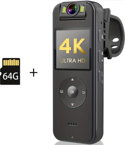 Bovista Spy Cam - Bodycam - Politie - Chest Camera - Spy Camera - Verborgen Camera - Spionage Camera - Action Camera - HD + 64GB