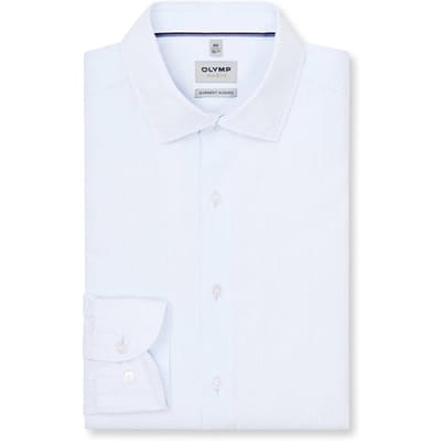 OLYMP Level Five garment washed Overhemd, Body Fit, Kent, Lichtblauw