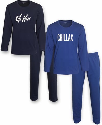 Aprox Heren Pyjama - Pyjama Set - DUO-PACK - Kobaltblauw & Donker Blauw - Maat XXL