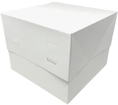 Witte Taartdozen - In hoogte verstelbare verpakking met 10 stuks, 25 x 25 cm (20-30 cm)