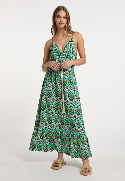 IZIA Maxi-jurk met all-over print Dames Groen Veelkleurig
