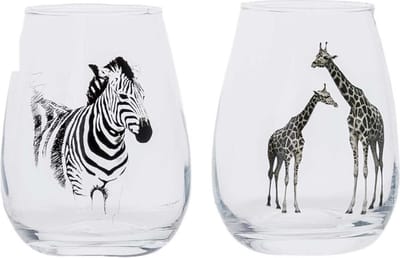 Cosy & Trendy Glas Met Afbeelding Zebra-giraf