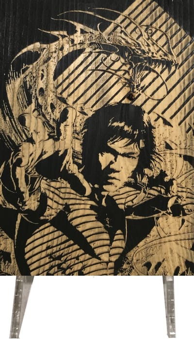 CharredArt - Houten Bord Bruce Lee | Vechtsporter - Hout kunst - Huis decoratie woonkamer - Wanddecoratie accessoires - Film - Cadeau