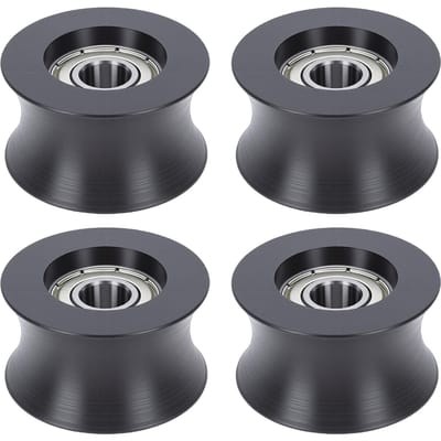 4 stuks Elliptische Rol Universeel Polyurethaan Stille Elliptische Railgeleiderwiel voor Fitnessapparatuur 42 mm black