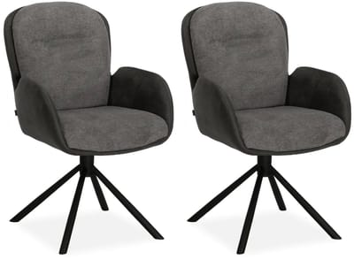 MX Sofa - Eetkamerstoel Longford - Antraciet (set van 2 stoelen)