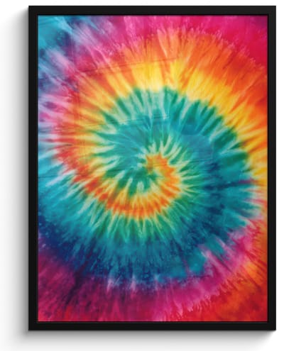 Poster in lijst - Fotolijst 60x80 cm - Posters - Regenboogkleuren - Tie dye - Posterlijst zwart - Decoratie - Wanddecoratie woonkamer - Muurdecoratie slaapkamer