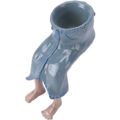 Forme de pot de fleurs pour le bas du corps Résine Créatif Drôle Jardinière pour Succulentes Pothos Plantes aériennes Mousse Type Jupe Bleue