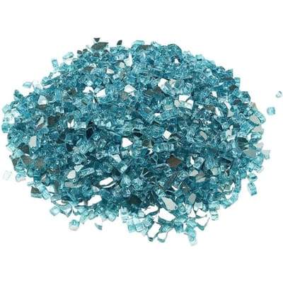 20 LB Verre à feu 1/2 pouce Pierres de verre pour cheminée pour brasero Bleu Aqua