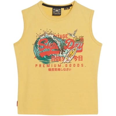 Superdry - Slimfit hemdtopje met LA vintage logo - Dames - Vesten