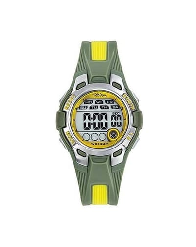 Tekday-Sportief-Digitaal-Sterk kinderhorloge-Groen/Geel-Waterdicht