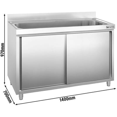 GGM Gastro Topfspülschrank PREMIUM - 1400x700mm - mit 1 Becken