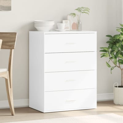 vidaXL - Dressoir - 60x39x80 - cm - bewerkt - hout - wit