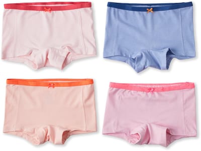 Little Label - meisjes shorts 4 pack - uni kleuren - 98-104 / 4Y - extra zachte bio-katoen