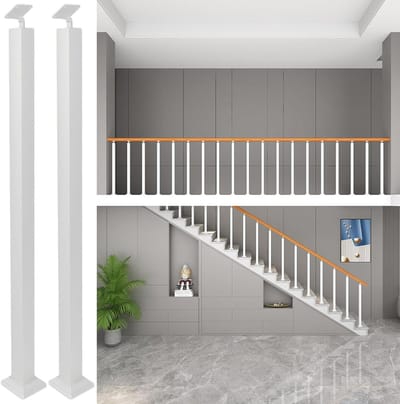 Balustrade paal - Leuning steun - Trap afzetting - Verstelbare hoek - 2 stuks - Wit