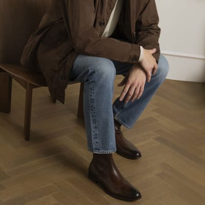 Black label - Heren - Bruine leren boots - Maat 42
