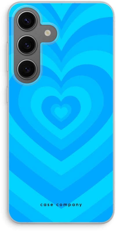 Case Company® - Hoesje geschikt voor Samsung Galaxy S24 hoesje - Hart Blauw - Soft Cover Telefoonhoesje - Bescherming aan alle Kanten en Schermrand