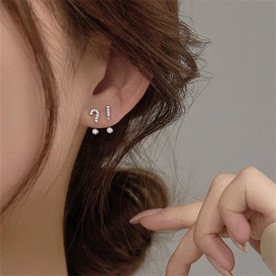 925 Sterling Zilver Asymmetrie Geometrische Stud Oorbellen Voor Vrouwen Verlovingsfeest Sieraden Voorkom Allergie eh1144 brown