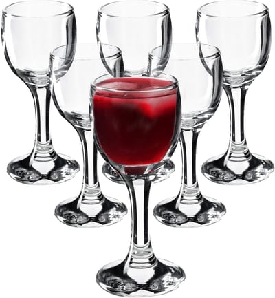 KADAX Wijnglazen, vaatwasmachinebestendige wijnkelk, hoogwaardige en elegante glazenset voor rode en witte wijn, kelkglazen voor het serveren van wijn en champagne (6 x 55 ml, voor likeur)