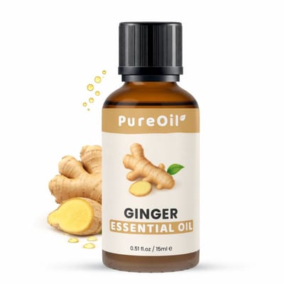 PureOil – Gember Etherische Olie – 15ml – 100% Puur, Natuurlijk & Vegan – Voor Huid | Gezicht | Scalp | Diffuser | Aromatherapie
