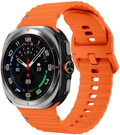 Siliconen wave bandje - geschikt voor Samsung Galaxy Watch Ultra (47mm) / Ultra 2025 (47mm) - gespsluiting - oranje