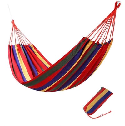 Hangmat - Schommelstoel - Canvas - 2 bevestigingstouwen - Opbergtas - Draaggewicht 125 kg - 190x80 cm