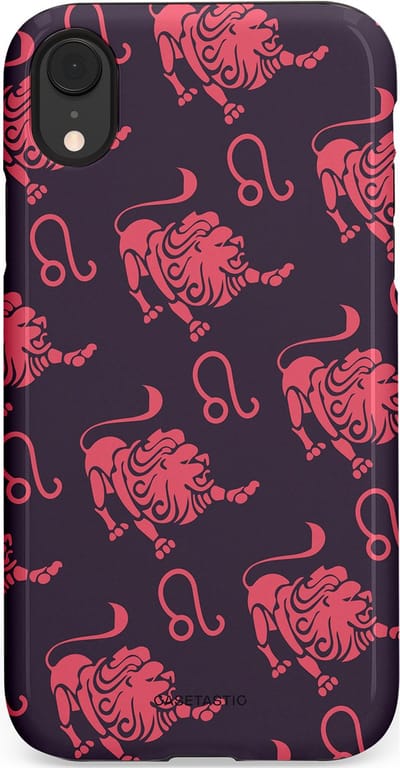 Casetastic Hoesje Geschikt voor Apple iPhone Xr - Stijlvolle Beschermende Duo-layer Case - Zodiak leeuw
