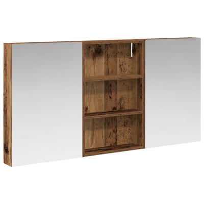 vidaXL - Badkamerkast - set - 3 - st - 120 - x - 10,5 - x - 60,5 - cm - Bewerkt - hout