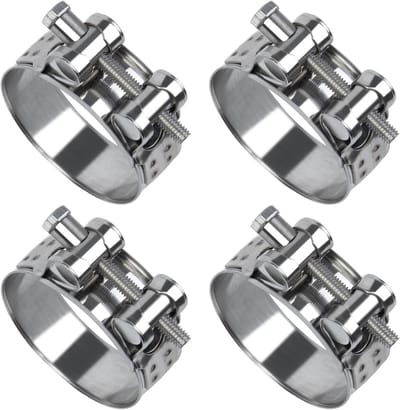 4-delige RVS Hinge Bolt Clamp Set - 48-51 mm en 22 mm Slangklemmen voor Zwembad, Wasmachine en Tuingebruik