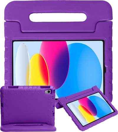 Hoesje - Geschikt voor Apple iPad A16/A18 (2022/2025/2026) - 10.9 & 11 inch (10e, 11e & 12e generatie) - Kinderhoes Shockproof Bumper - Kidsproof Case - Tablethoes - Kinder Hoes Cover - Paars