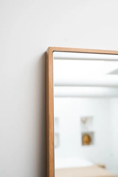 Nordic Style® Rechthoekige spiegel 90x60cm - Naturel Eiken hout - Scandinavische Spiegels - Vierkant - Wandspiegel - Badkamerspiegel - Gangspiegel - Wand - Gang - Badkamer