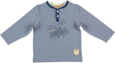 noukie's , t-shirt lange mouw , jongensv ,blauw , free as a bird , 6 jaar 116