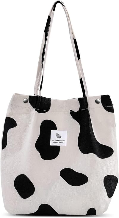 Dailygoods - Modieuze Corduroy Schoudertas voor Dames, Grote Capaciteit, Luipaard